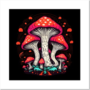 Red Mushrooms Posters and Art